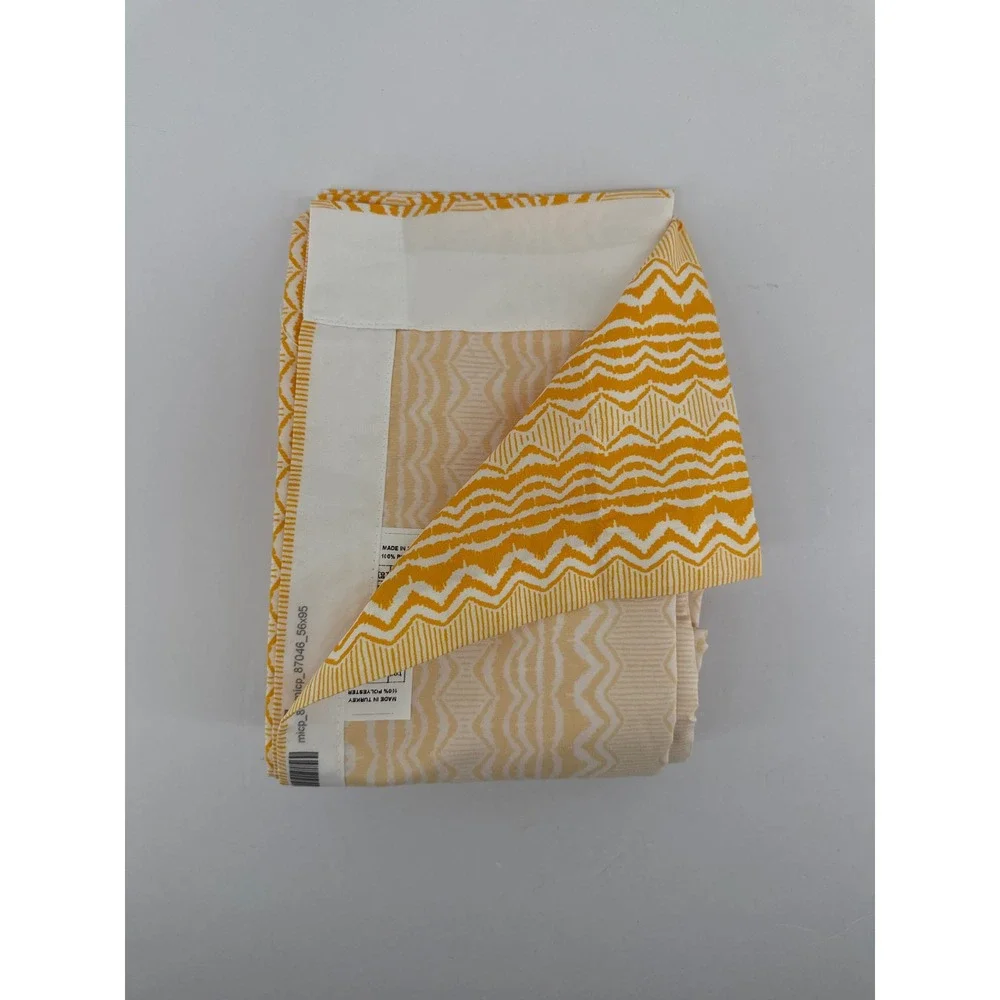 Ambesonne Yellow White Chevron 2-Panel Window Curtains 56x95 Rod Pocket